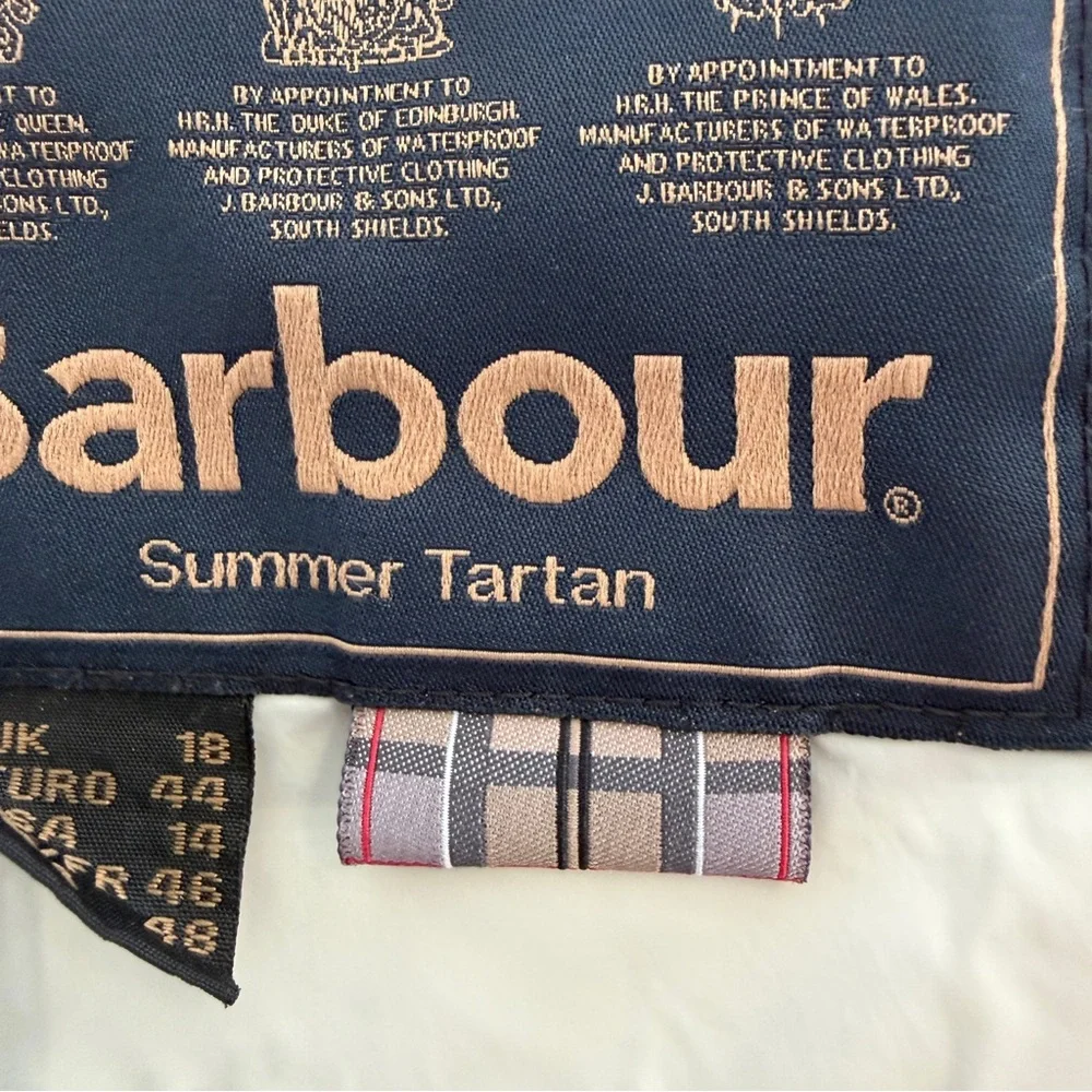 Barbour Rae Loch Quilted Jacket Sz 14 US Women’s Lightweight Summer Tartan